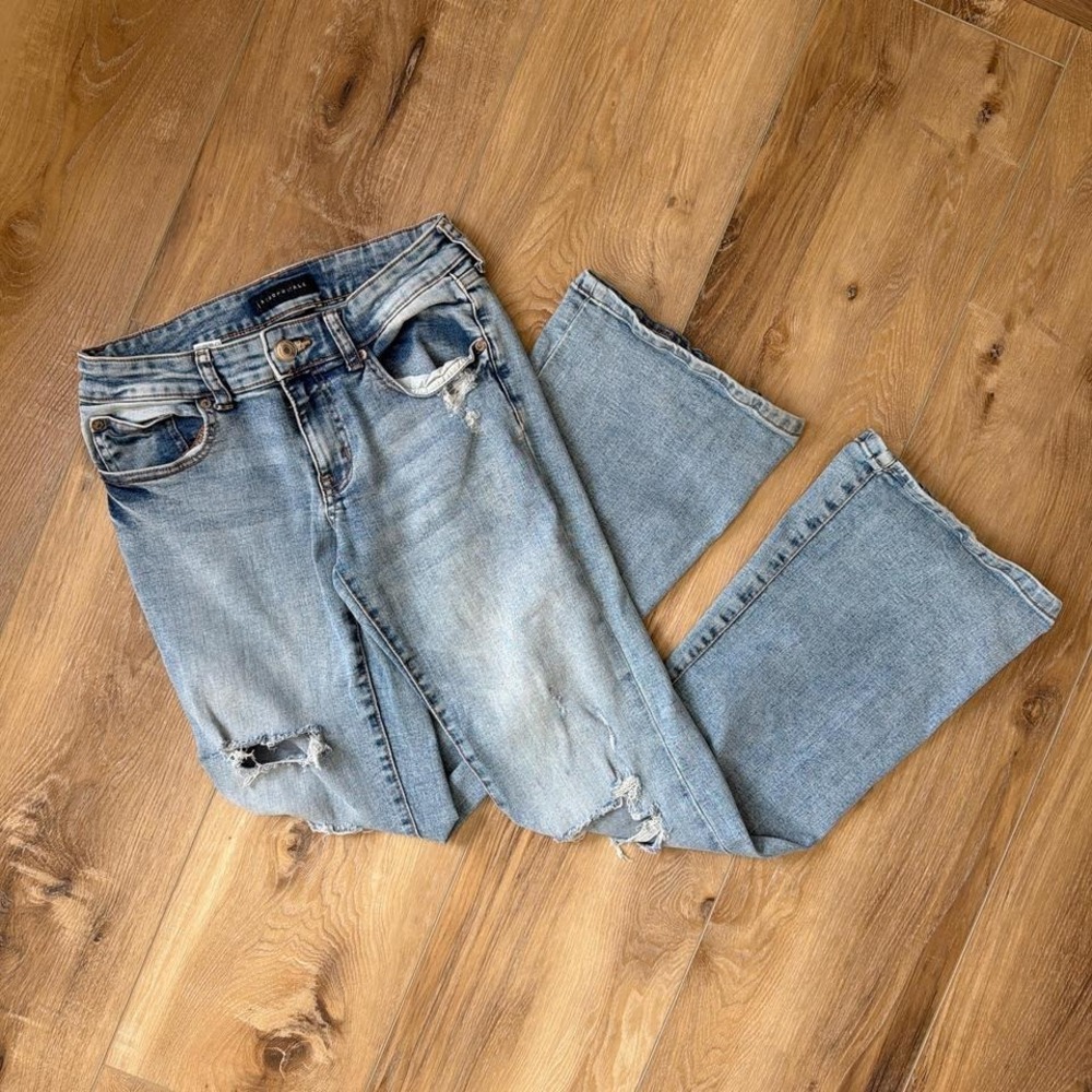 Aeropostale Flare Jeans Womens Size 4 Low‎ Rise Light Wash Bootcut Denim